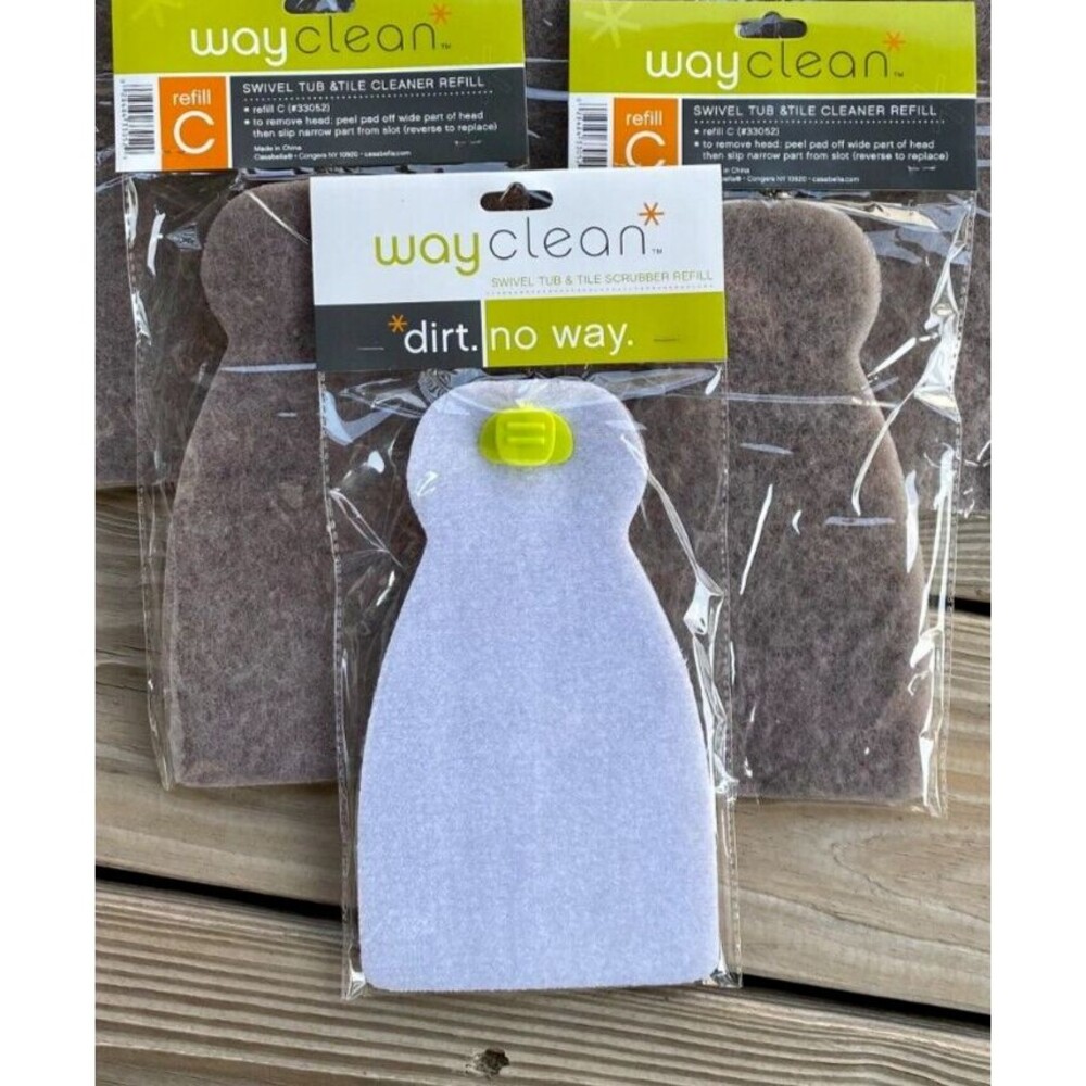 Lot Of 3 Casabella Way Clean Refill Type C Swivel Tub & Tile Cleaner Scrubber